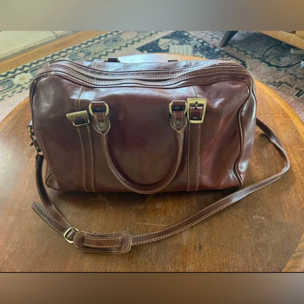 Vintage Floto Italian Leather Satchel / Weekender Bag – Made in Italy